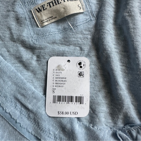 NWT Free People Love Language Tank Top in Blue Dewshine - Size Small - Picture 6 of 10